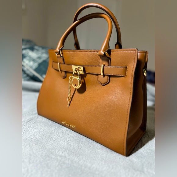 Michael Kors Hamilton Medium Leather Satchel in Brown, like new - Picture 4 of 9